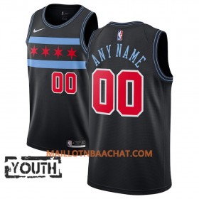 Maillot NBA Chicago Bulls Personnalisable 2018-19 Nike City Edition Noir Swingman - Enfant